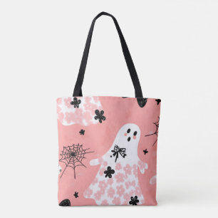 Spooky Niedlich Ghost Tote Bag - Blütenpastel Pink