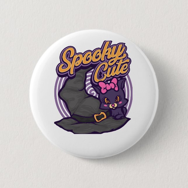 Spooky Niedlich Halloween Button (Vorderseite)