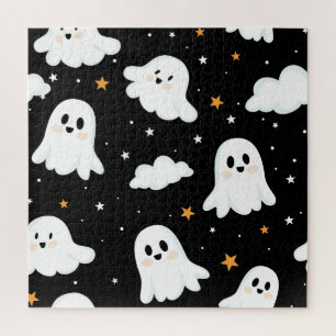 Spooky Niedlich Halloween Ghost Cloudy Star Sky Puzzle