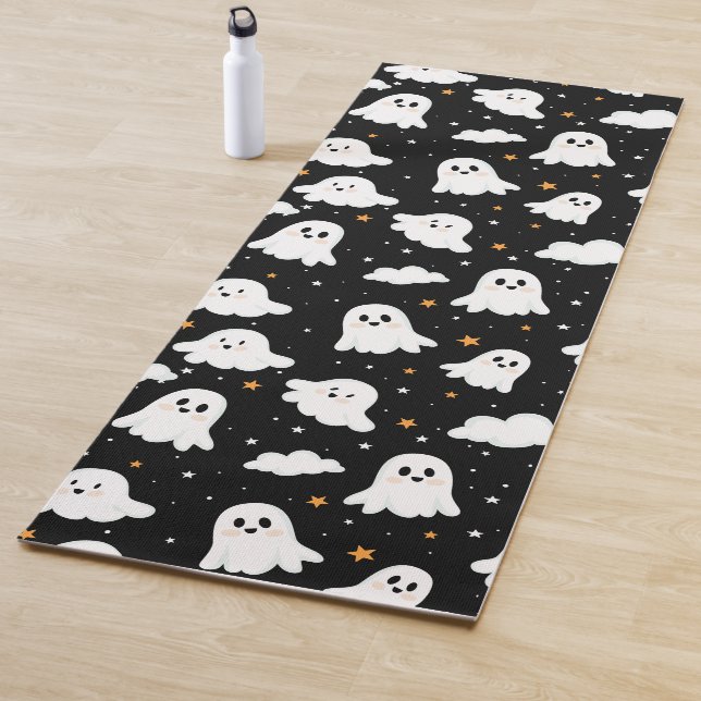 Spooky Niedlich Halloween Ghost Cloudy Star Sky Yogamatte (Beispiel)