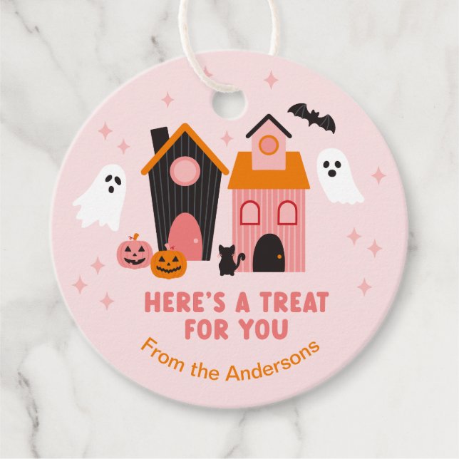 Spooky Niedlich Halloween Spuk Häuser Geschenkanhänger (Vorderseite)