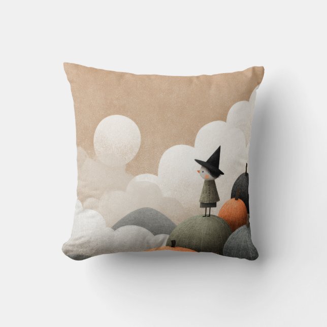 Spooky Niedlich Hexenkunst Halloween Kinderzimmer Kissen (Vorderseite)