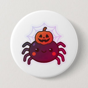 Spooky Niedlich Kawaii Halloween Spider Button