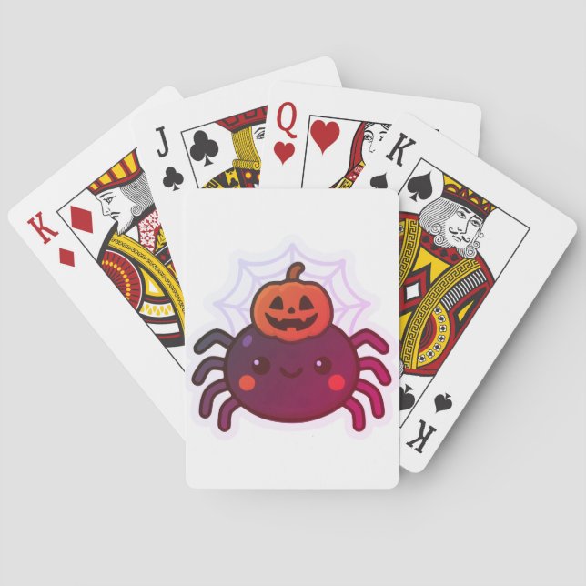 Spooky Niedlich Kawaii Halloween Spider Spielkarten (Rückseite)