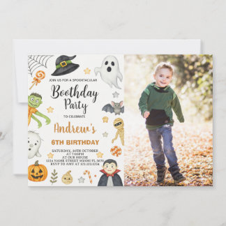Spooky Niedlich Kids Halloween Geburtstagsparty Ei Einladung