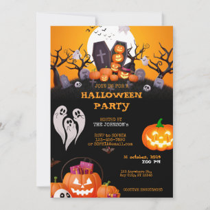 Spooky Niedlich Kids Halloween-Party Einladung