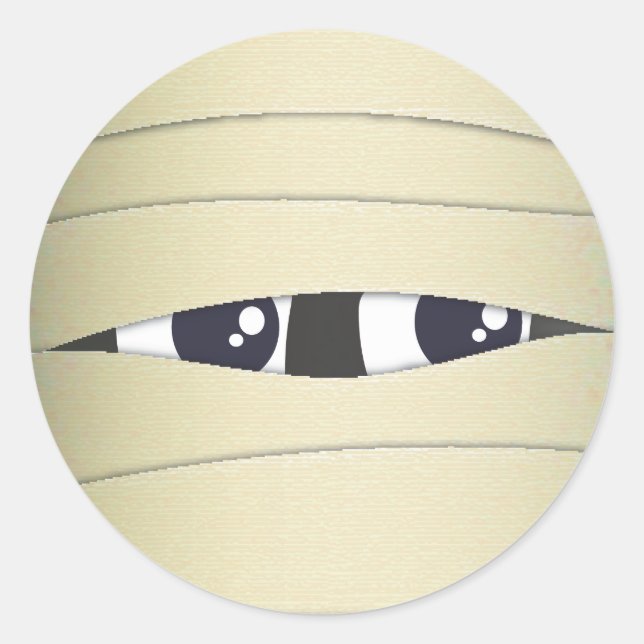 Spooky Niedlich Mummy Head Halloween Sticker (Vorderseite)