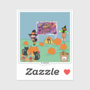 Spooky Niedlich Pumpkin Patch Aufkleber