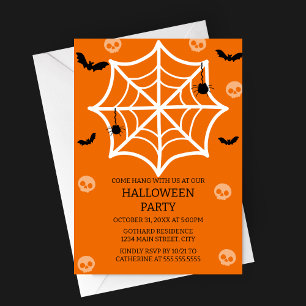 Spooky-Niedlich Spider Web Halloween-Party Einladu Einladung