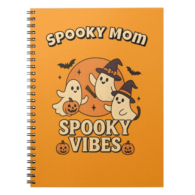 Spooky Niedlich Witchy Retro Ghosts Halloween Notizblock (Vorderseite)
