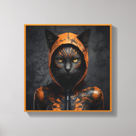 Spooky niedliche Halloween-Katze in Verkleidung Leinwanddruck