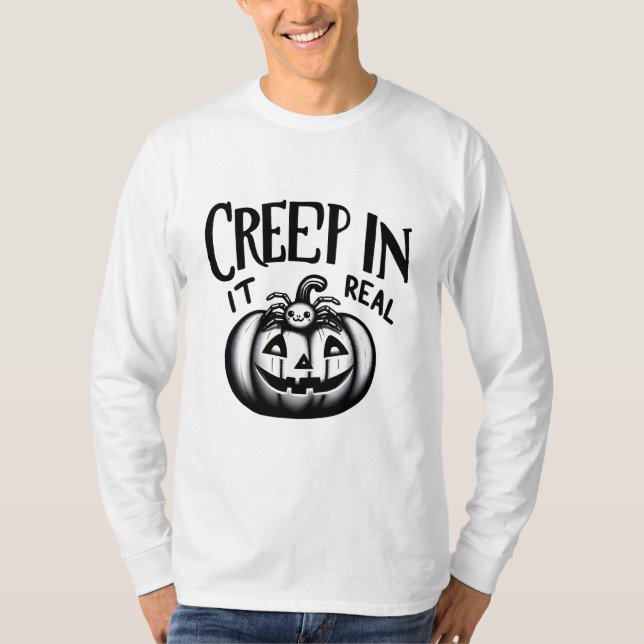 Spooky Niedlicher Halloween Pumpkin und Spider T - T-Shirt (Vorderseite)