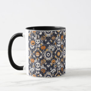 Spooky-Niedliches Halloween Pumpkin Skull Ghost Na Tasse