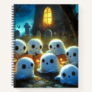 Spooky Night Friedhof Niedlich Halloween Ghost Notizbuch