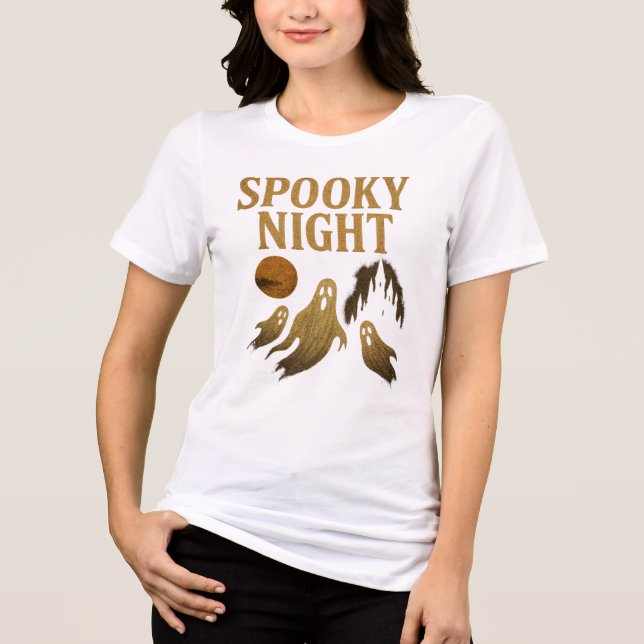 Spooky Night Halloween Classic Gothic Aesthetic Tri-Blend Shirt (Vorderseite)