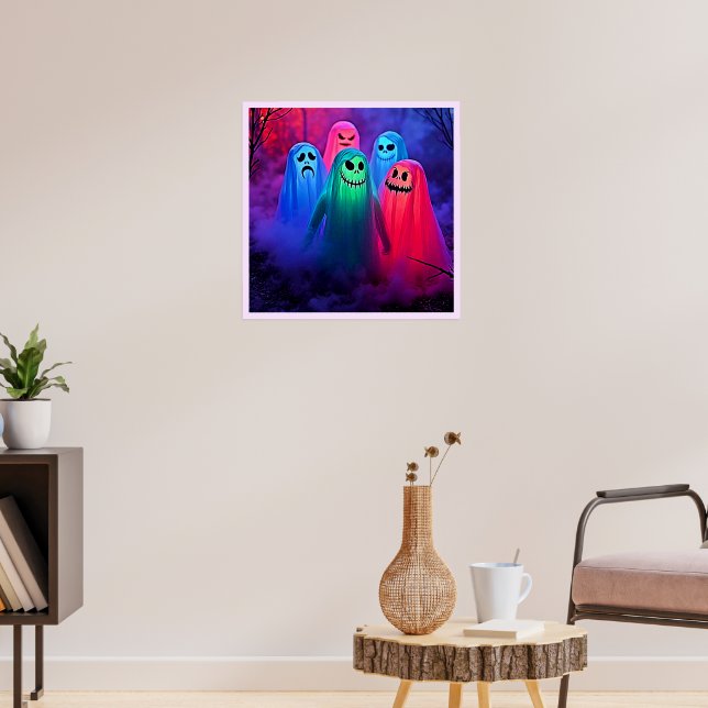 Spooky Night of Colorful Ghosts Design Poster (Wohnzimmer 3)