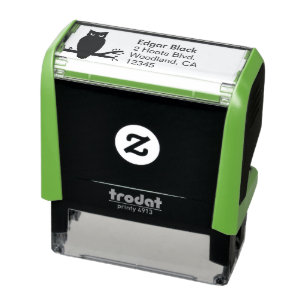 Spooky Night Owl Silhouette Rücksendeadresse Permastempel