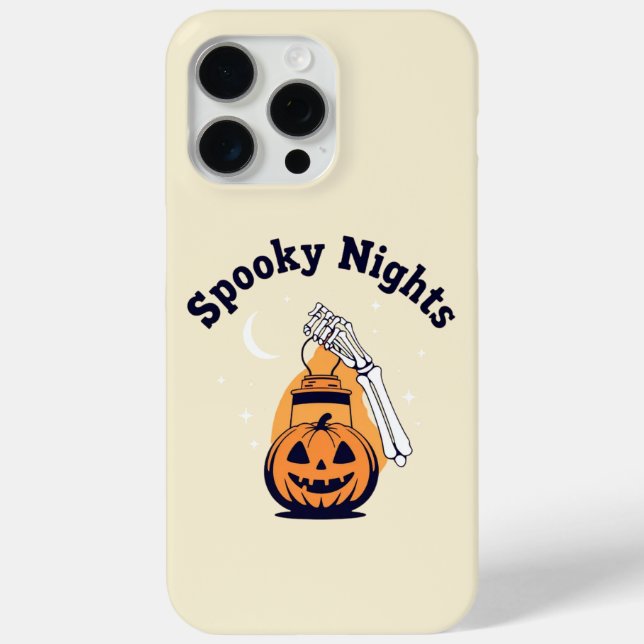 Spooky Nights Pumpkin Lantern Skelett Handy Case-Mate iPhone Hülle (Rückseite)