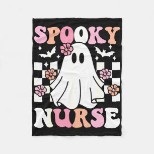 Spooky Nurse Halloween Ghost Kostüm Retro Groovy Fleecedecke