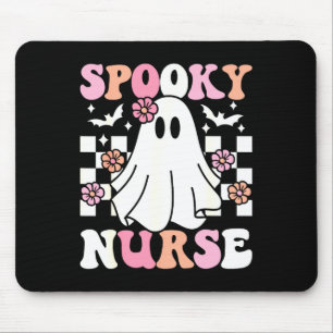 Spooky Nurse Halloween Ghost Kostüm Retro Groovy Mousepad