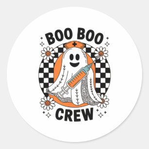 Spooky Nurse Halloween Niedlichen Spitzenghost Boo Runder Aufkleber