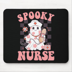 Spooky Nurse Niedlich Ghost Nurse Groovy Hallow Mousepad
