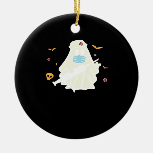 Spooky Nurse Practitioner Cute Halloween Oversized Keramik Ornament (Vorne)