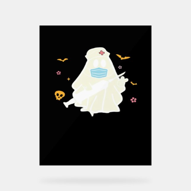 Spooky Nurse Practitioner Niedlich Halloween Overs Acrylschild (Vorderseite)