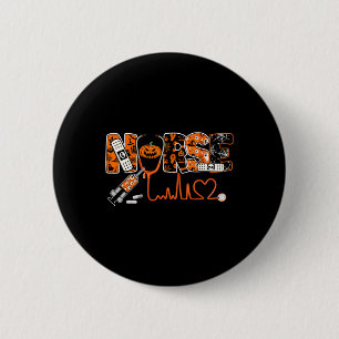Spooky Nurse Pumpkin Halloween Kostüm Rn Cna Mens Button