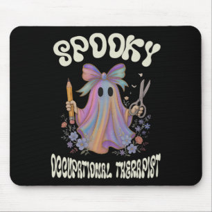 Spooky Occupational Therapist Ghost Floral Hallowe Mousepad