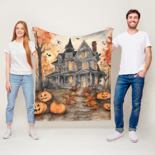 Spooky Old House AI generiert Fleecedecke