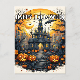 Spooky Old Spuk House Halloween Postkarte