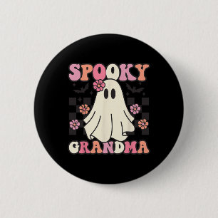 Spooky Oma Halloween Ghost Kostüm Retro Groov Button