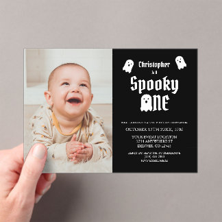 Spooky One 1. Geburtstag Acryleinladungen