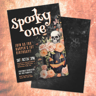 Spooky One 1. Geburtstag Party Einladung