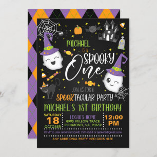Spooky One Birthday Einladung - Blk
