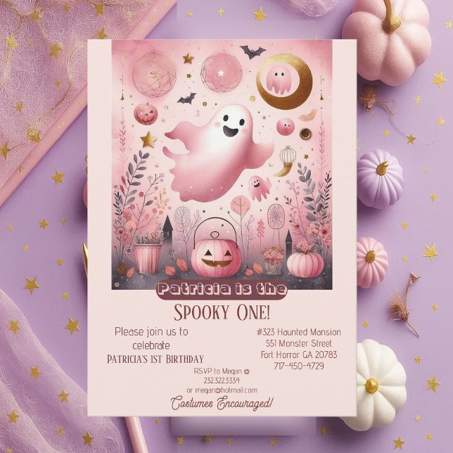 Spooky One Boo Crew Friendly Ghost Ghouls Geburtst Einladung (Spooky One Boo Crew Friendly Ghost Ghouls Birthday Invitation)