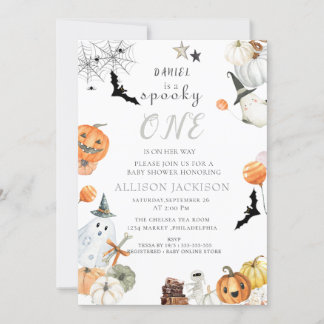 Spooky One Boo Ghost Halloween 1. Geburtstag Einladung