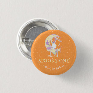 Spooky One Boy Niedlich Ghost Halloween 1. Geburts Button