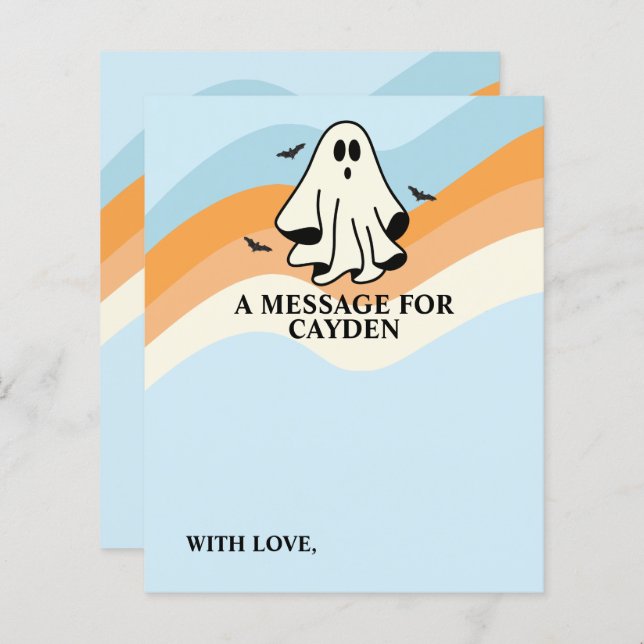 Spooky One First Birthday Time Capsule Nachricht (Vorne/Hinten)