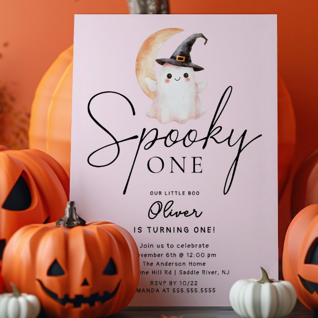 Spooky One Ghost Birthday Einladung (Von Creator hochgeladen)