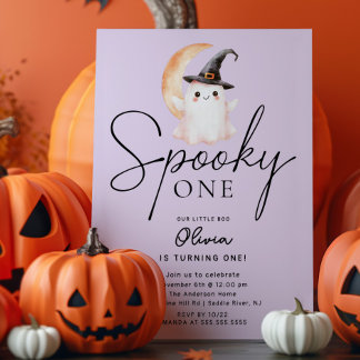 Spooky One Ghost Birthday Einladung