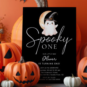 Spooky One Ghost Birthday Einladung