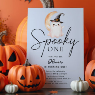 Spooky One Ghost Birthday Einladung