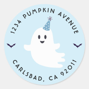 Spooky One Ghost Halloween Rücksendeadresse Runder Aufkleber