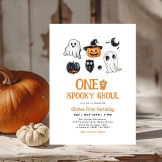 Spooky One Ghoul Halloween erster Geburtstag Einladung