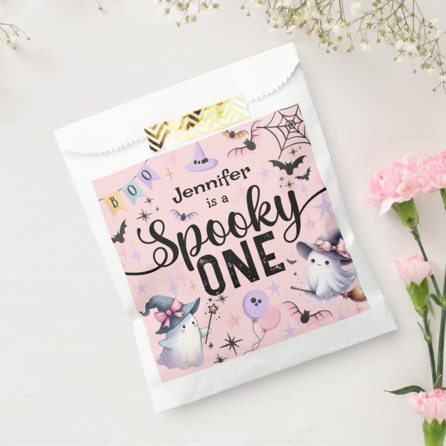 Spooky One Girl Niedlich Ghost Halloween 1. Geburt Geschenktütchen (Versiegelt)