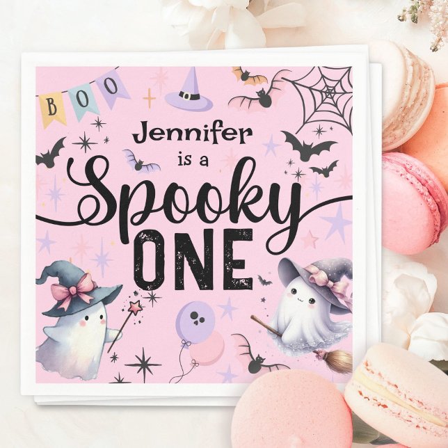 Spooky One Girl Niedlich Ghost Halloween 1. Geburt Serviette (Von Creator hochgeladen)