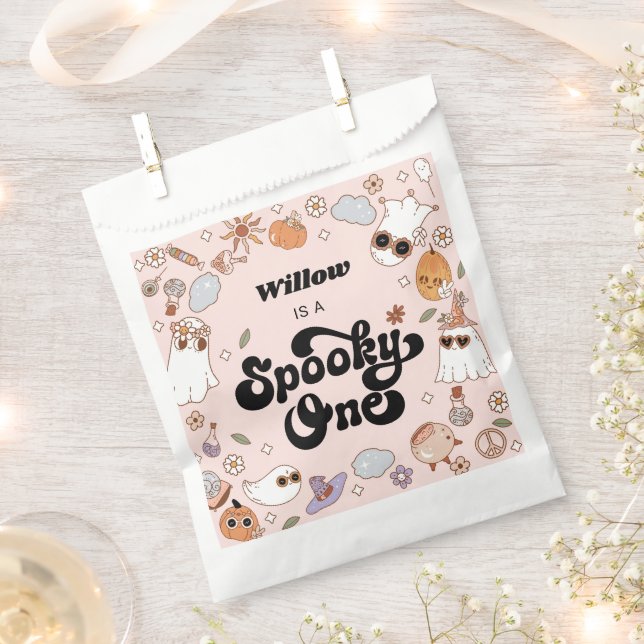 Spooky One Groovy Halloween 1. Geburtstag Geschenktütchen (Ausgeschnitten)