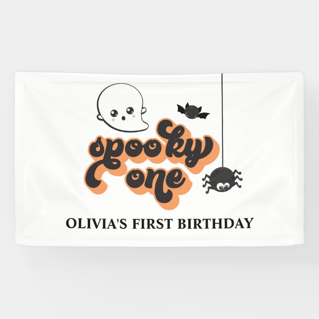 Spooky One Halloween 1. Geburtstag Banner (Horizontal)